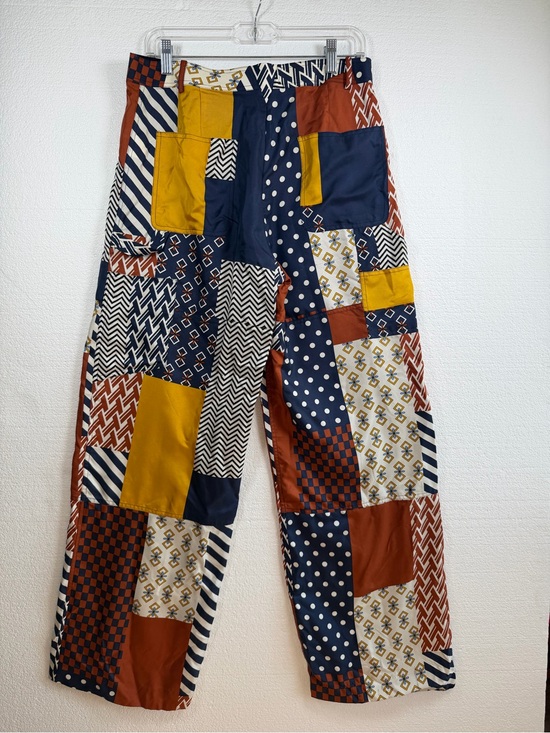 Tory Burch Pants - Tory Burch Patchwork Cargo Pants in Navy, Mustard & Rust